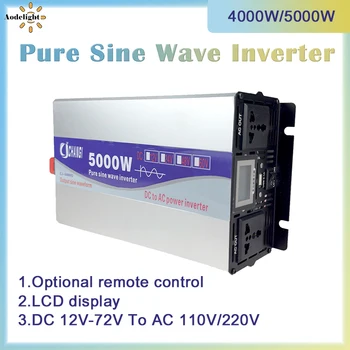 순수 사인파 인버터, 태양광 자동차 인버터, 리모컨 컨버터, 12V, 110V, 220V, 4000W, 5000W 전력, 12V, 24V, 48V, 60V, 72V