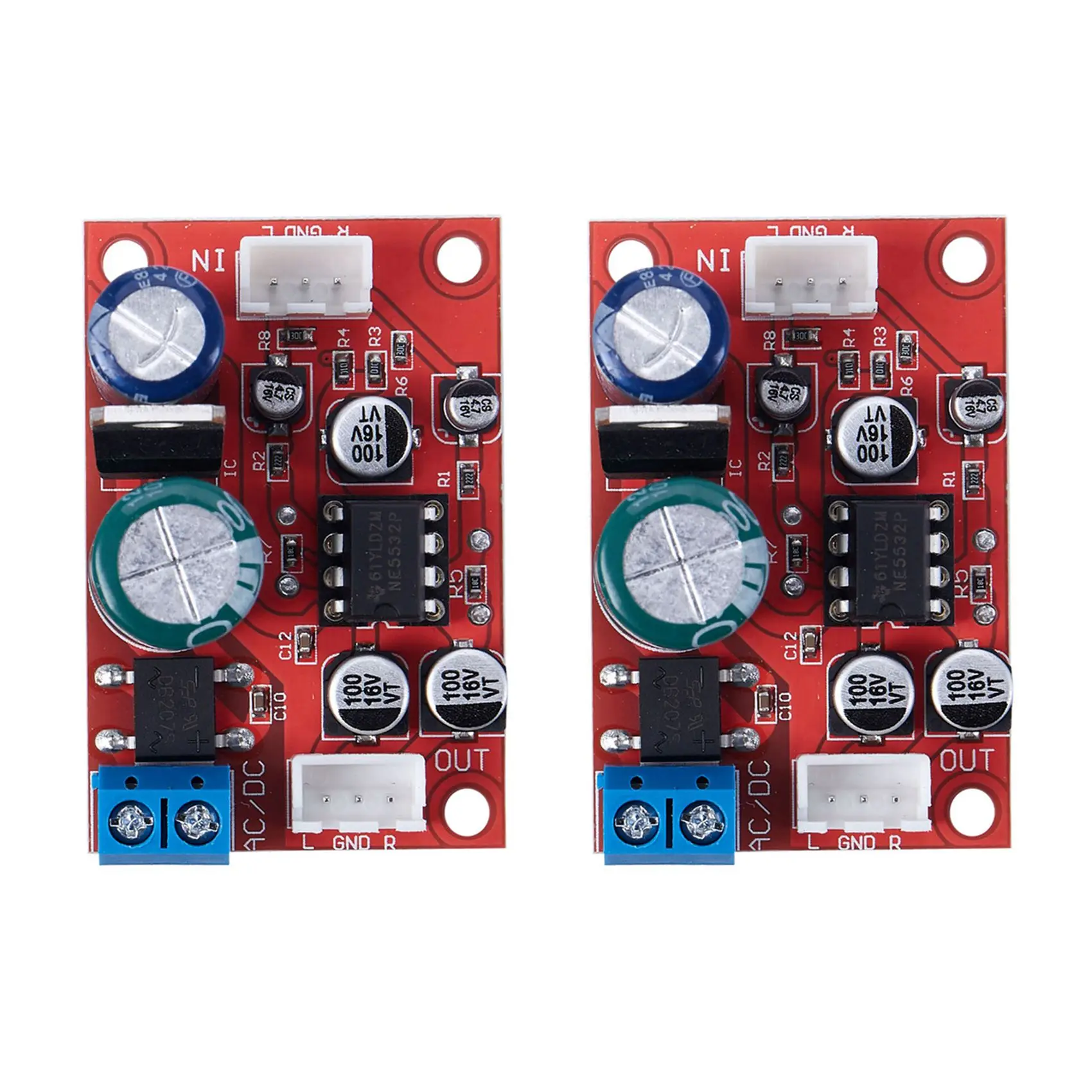 

2X NE5532 Stereo Pre-Amp Magnetic Head Phono Amplifier Board Moving Coil Microphone Amps Moudle