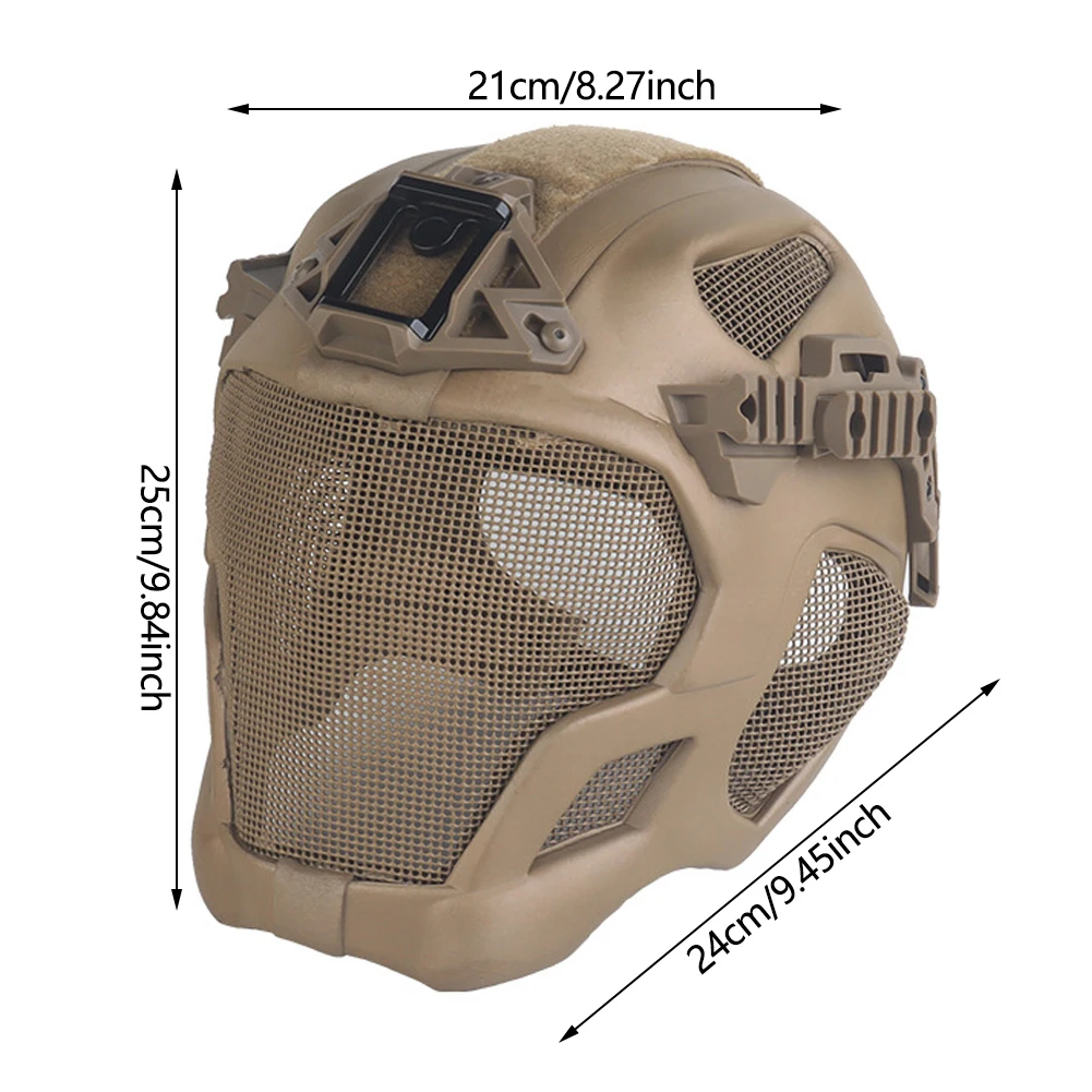 Tactical Full Protection Helmet Militar Hunting Airsoft Paintball CS Steel Mesh Safety Face Mask EVA Lightweight Punk Cosplay