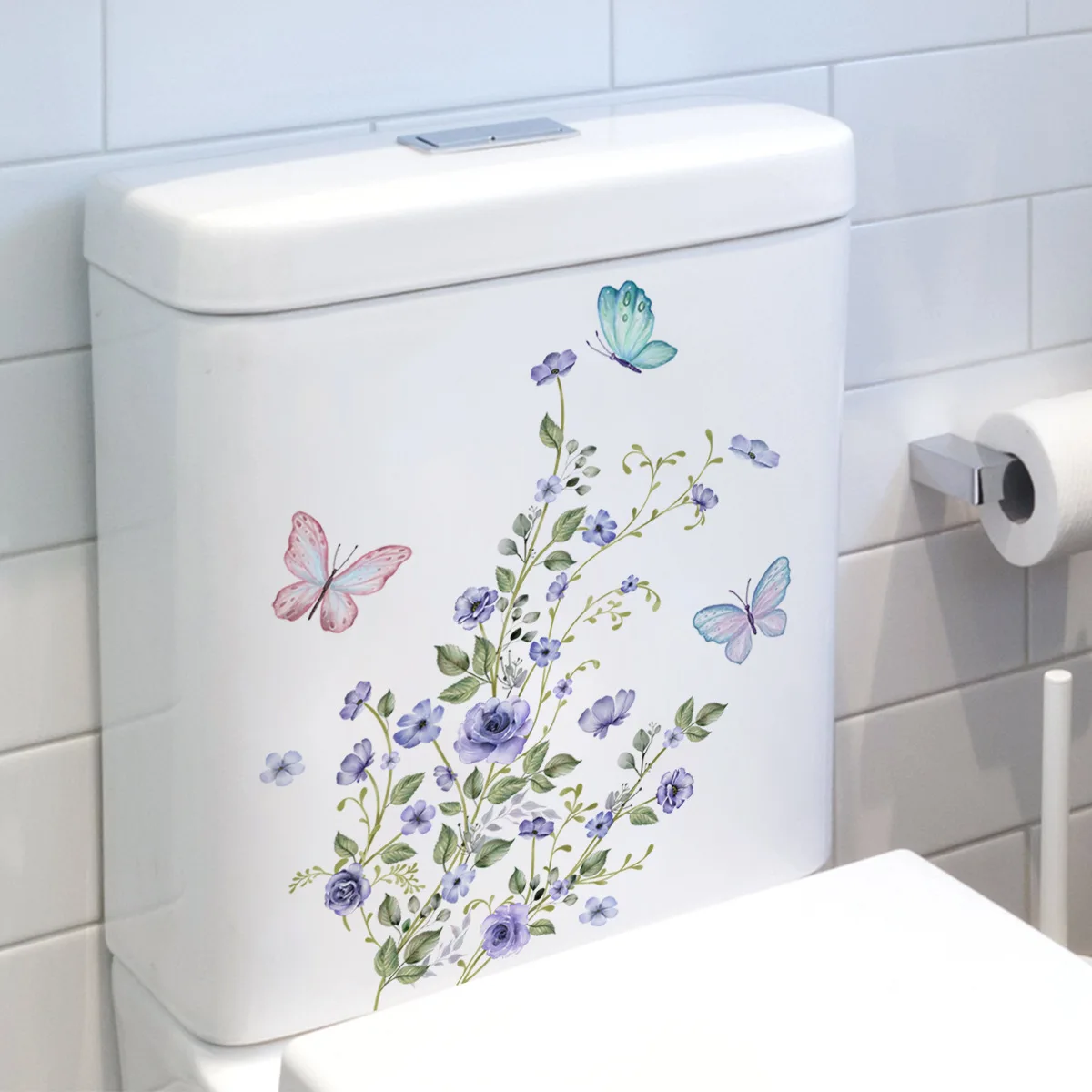 

1PC Green Plant Leaves Wall Stickers Self Adhesive Paintings Bathroom Toilet Decor Living Room Cabinet Home Decoration Stickers
