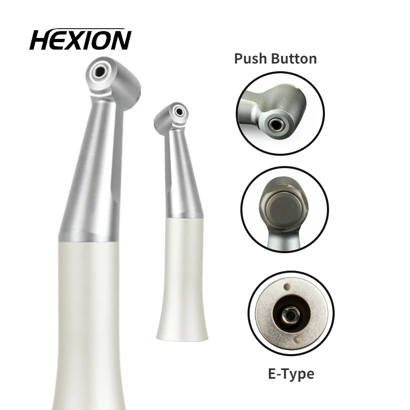 

HEXION Dental Low Speed Contra Angle Handpiece 20,000rpm Push Button 1:1 Direct Drive Gear Ratio Apply for CA Burs ø2.35mm