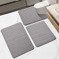 1/2/3Pieces Memory Foam Bathroom Mat Set Non-slip Bath Mat Super Absorbent Water Bathroom Floor Mat Machine Washable Toilet Rug