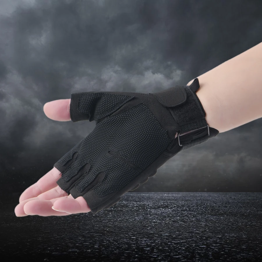 Fitness Half Finger Gloves for Men, Outdoor Tactical Training, Combat, Rolling Iron, Horizontal Bar, Wear resistant, Anti slip M 2