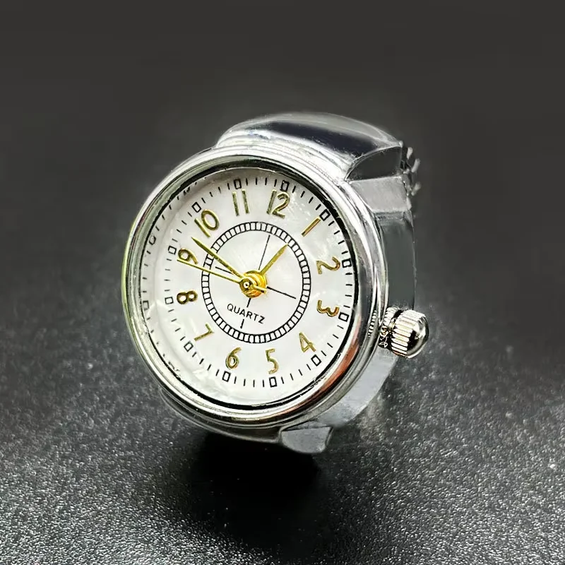 Creative Alloy Shell New Hot Selling Finger Circular Arabic Numeral Scale Dial Couple Men's And Women's Ring Watch