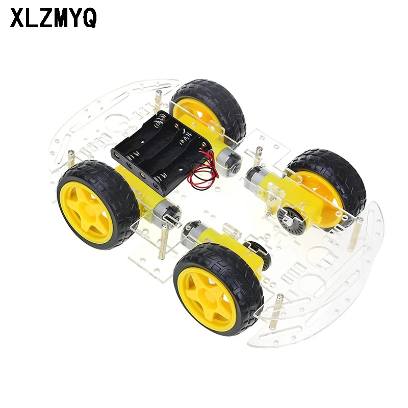 Für Arduino Smart Car DIY Kit 4WD Smart Robot Car Chassis Kits Auto mit Geschwindigkeits-Encoder und Batteriekasten DIY elektronisches Kit