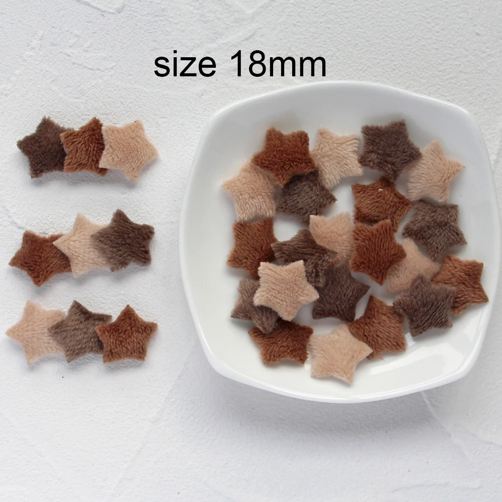 Fur Padded Star Patches 18/25/33/36mm Stickers Sew Clothes Jeans Patches Diy Coats Applique Handmade Patchwork Accessories 70Pcs