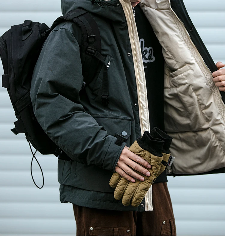 Winter Outdoor Hooded Cargo Down Jacket quality features