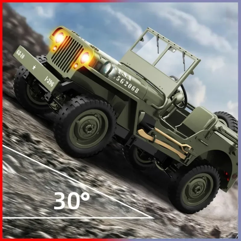 JJRC C8815 RC Car 1:10 Military Truck Willys Jeep 2.4G 4WD Remote Control Car Simulated Vehicle Model Toy Gift for Adult Kids 4