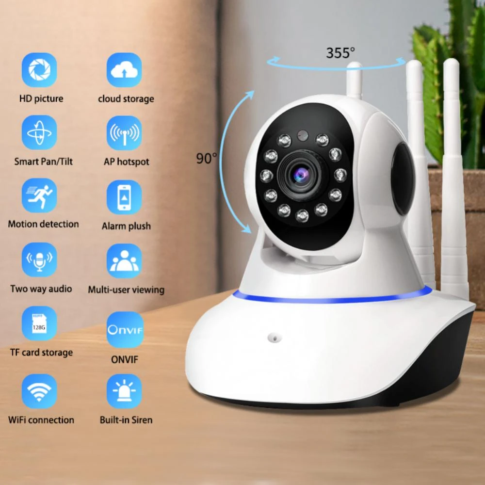 Panoramic Camera V380 Pro Wifi Ip Camera Home Security Wireless Smart