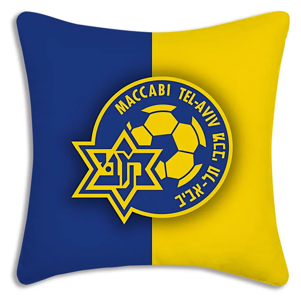 Pillow Covers Cartoon Maccabis Tel Aviv Sofa Decorative Double-sided Printing Short Plush Cushion Cover