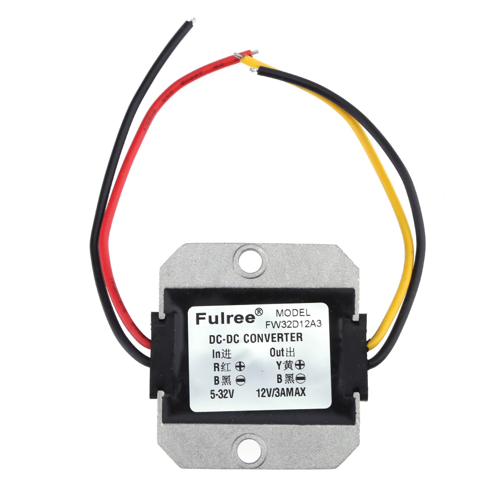 DC-DC 5-32V to 12V 3A Automatic Voltage Stabilizer Power Converter Regulator Automatic Boost Depressurization Security Protectio