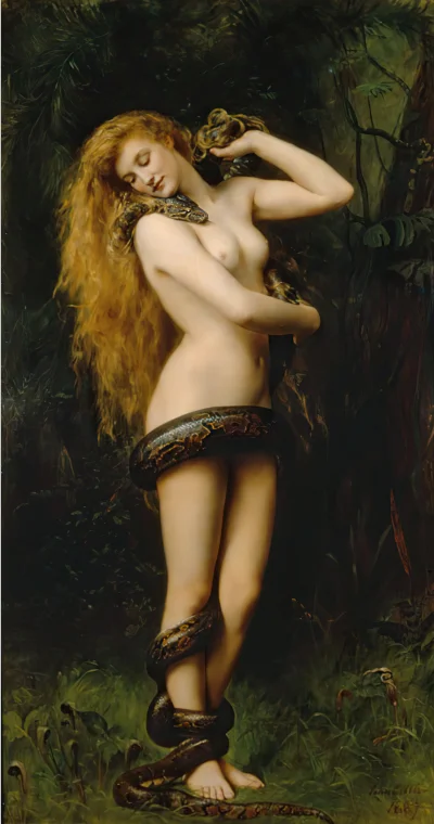 

Lilith с змеей Джон колье 1886 Романтический принт художественный плакат на холсте для гостиной Декор домашняя Настенная картина