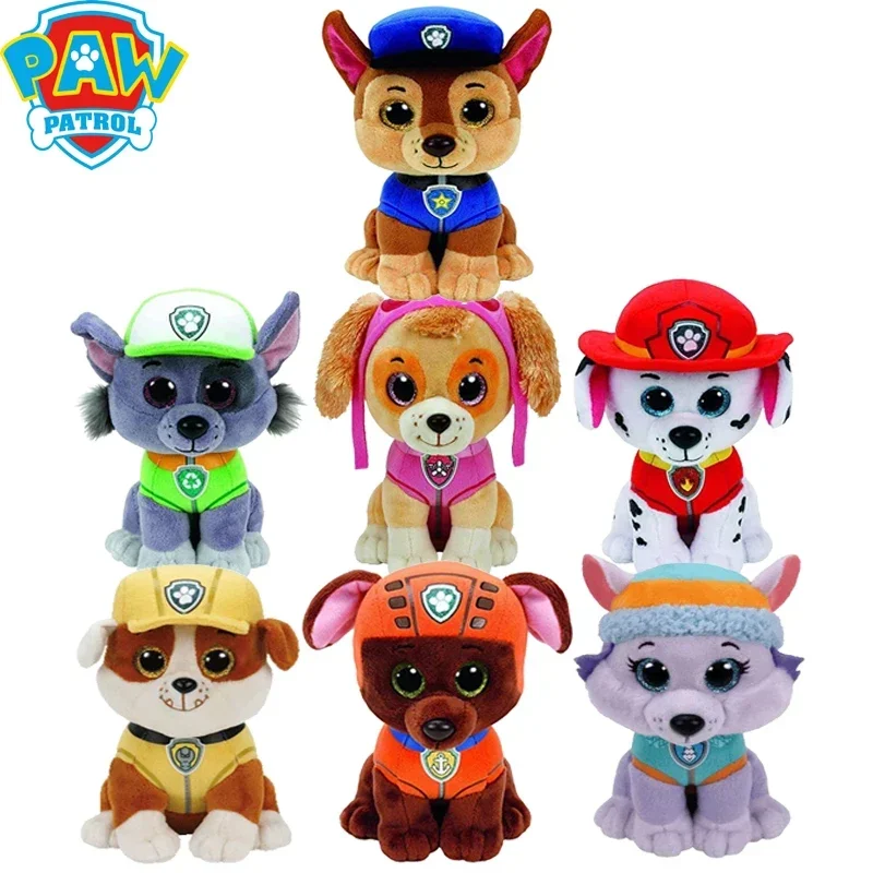 23Cm Paw Patrol Movies Animal Plush Toys Model Action Figures Periferiche Bambola Di Pezza Cane Marshall Chase Rock Kid Regalo Di Compleanno