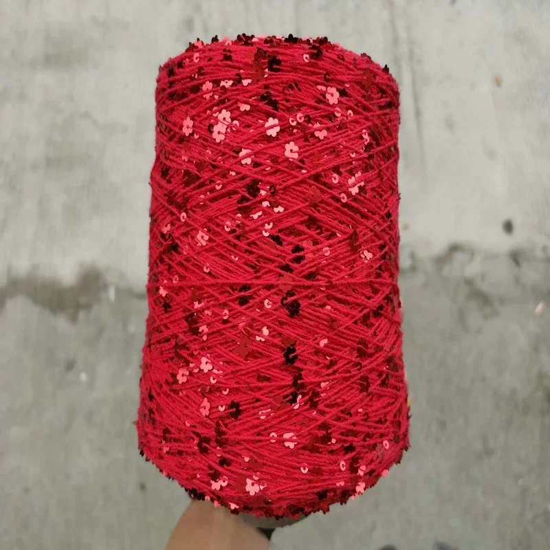 1 piece *50g Shiny Sequin 100% cotton yarn+6mm and 3mm sequins yarn for hand knitting paillette sparkling glistening Thread ZL49 4