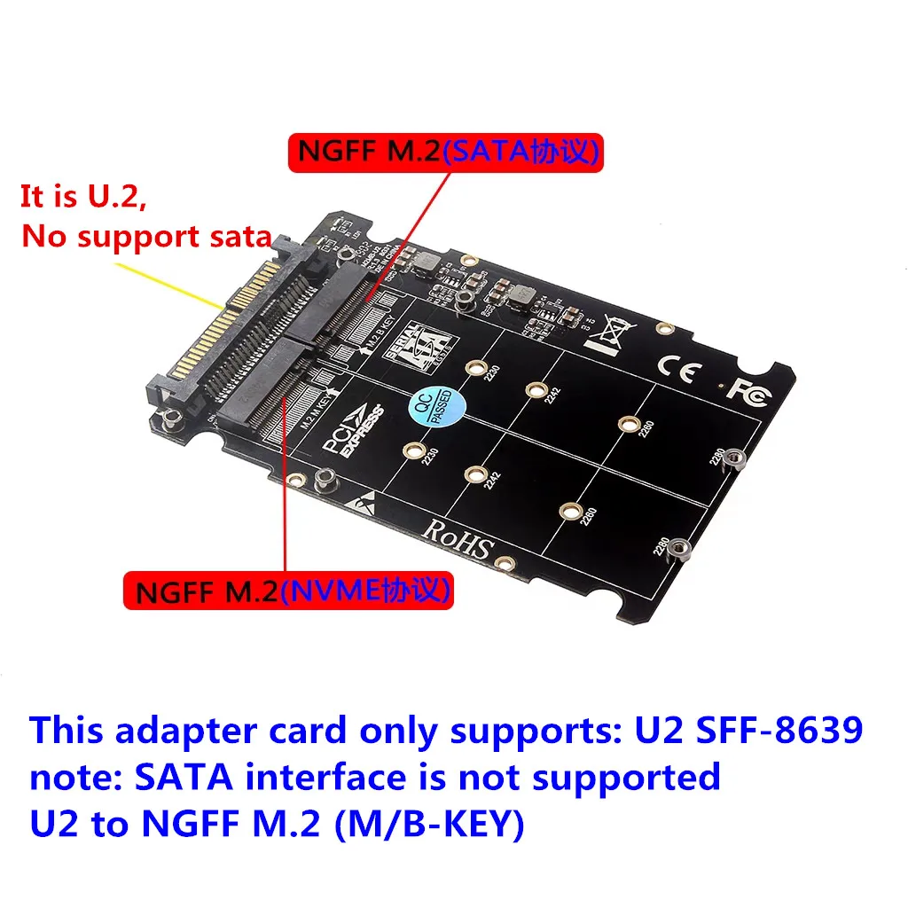 

Адаптер SSD M2 SSD к адаптеру U.2 M.2 NVMe M.2 SATA NGFF SSD к PCI-e U2