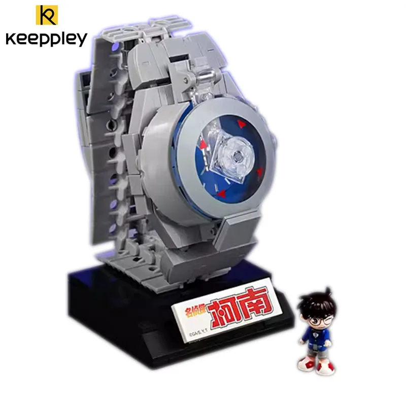 Keeppley 빌딩 블록 이름 명탐정 코난 시계 유형 안정기 총 조립 장난감 모델, 선물로 착용 가능