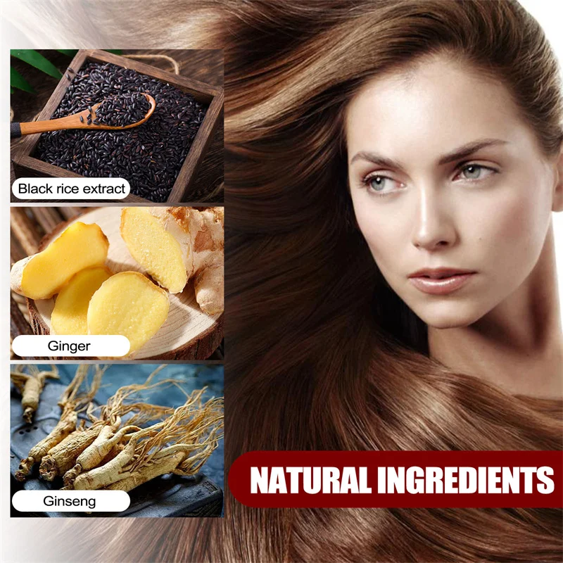Gray White Hair Treatment Serum White To Black Repair Natural Color Black Rice Nourish Spray Anti Loss Hair Care For Men Women