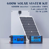 Kit de station d'alimentation solaire robuste 6000W – Convertisseur double tension (110V/220V) + Chargeur, conçu pour les maisons, les camping-cars et les campings hors réseau 1