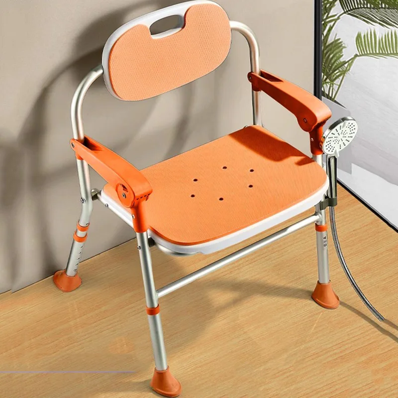 WomenShowerBathroomChairGreyElderlyErgonomicDesignerBathroom