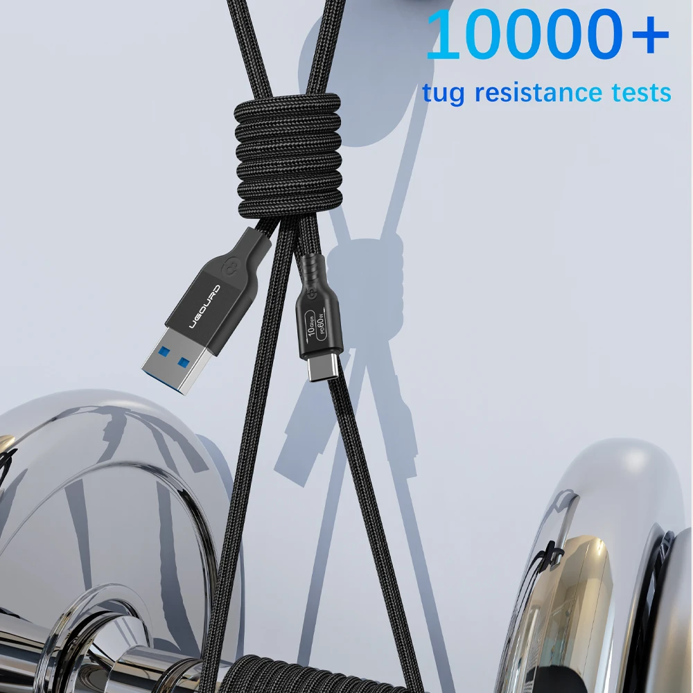 UGOURD USB 3.2 3.1 Gen2 10Gbps USB-A-유형 C 케이블 USB-C 데이터 전송 케이블 USB 허브 SSD 박스용 60W 고속 충전 코드