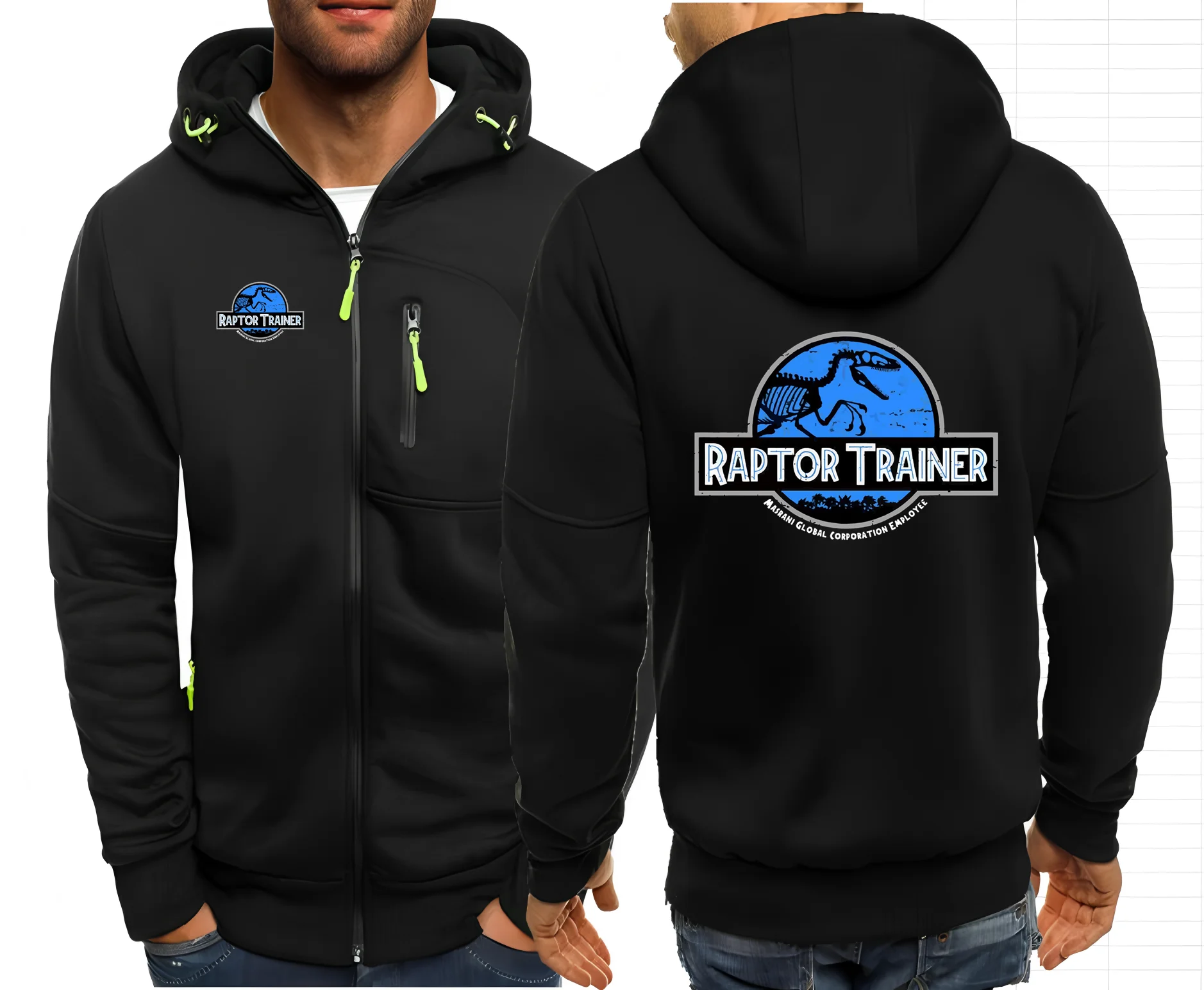Men Hoodies JURASSIC PARK Dinosaur World Graphic Sweatshirts Leisure Cardigan Men Hooded Pullovers Zipper Hoodies Jacket 2GG2