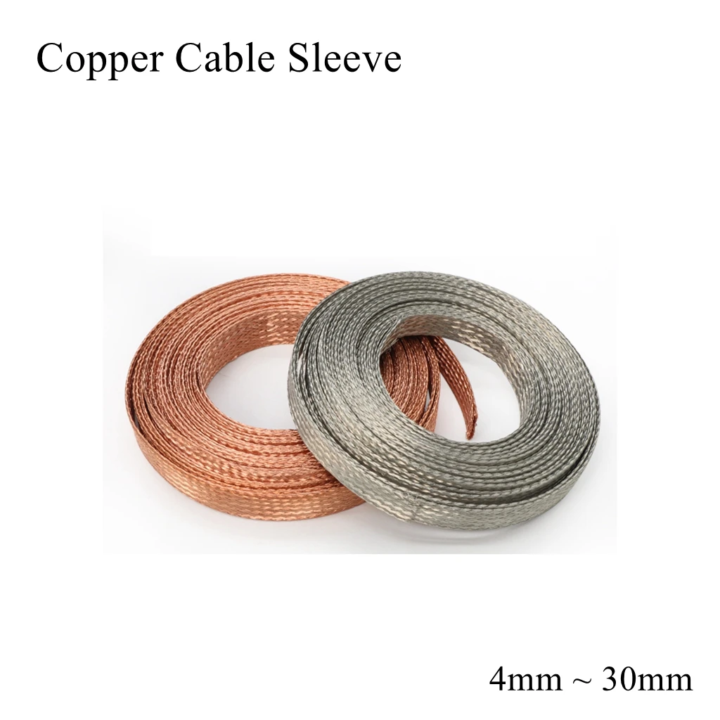 

Flexible Copper Cable Sleeve Tube Braided Wrap Wire Tin Plated Expandable Metal Sheath Anti Interference Screening Shield Hose