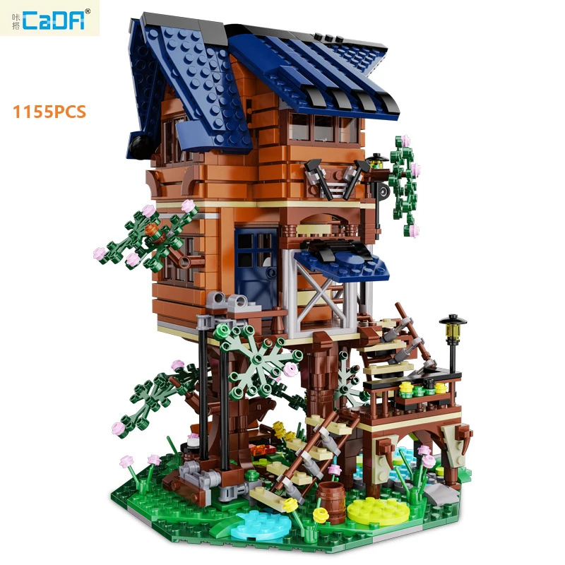 

Cada 1155PCS 4 Seasons Treehouse Bricks Model MOC DIY Assembled Toys Building Blocks Set Stree View Toys Gift For Children