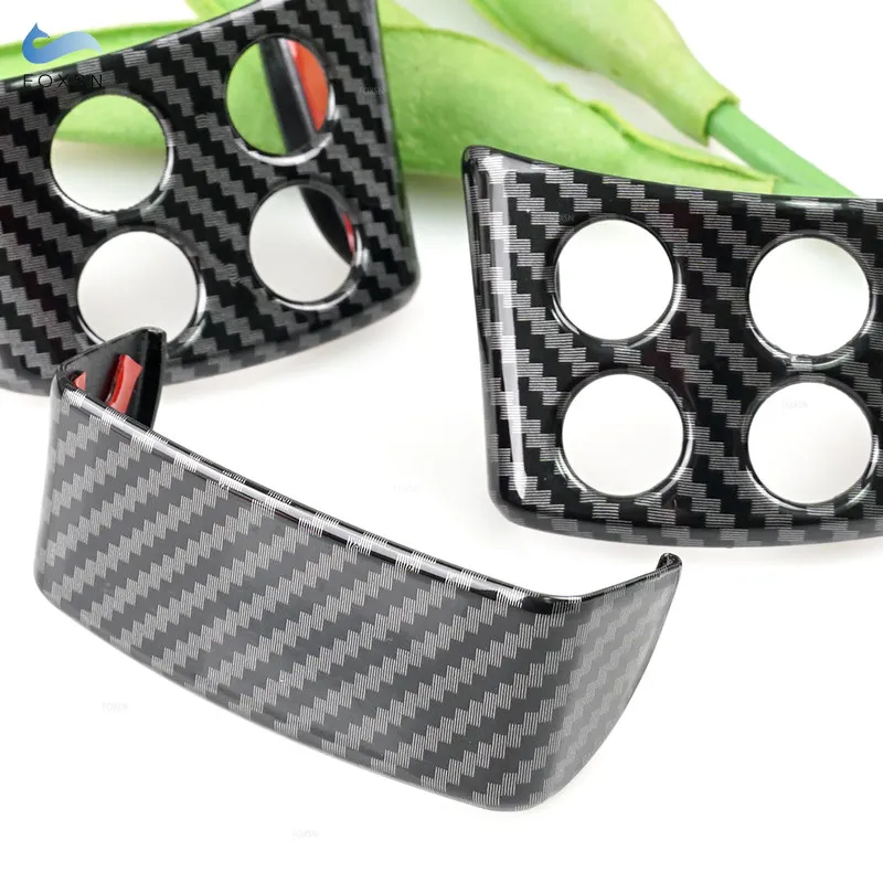 ABS Carbon Texture Interior Steering Wheel Panel Cover Inner Accessories Trim for VW Golf 5 MK5 Passat B6 Jetta MK5 Tiguan 3pcs