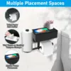 Toilet Paper Holder with Storage Shelf, Three Roll Bathroom Toilet Tissue Holder, Stainless Steel Toilet Paper Roll Holder 4