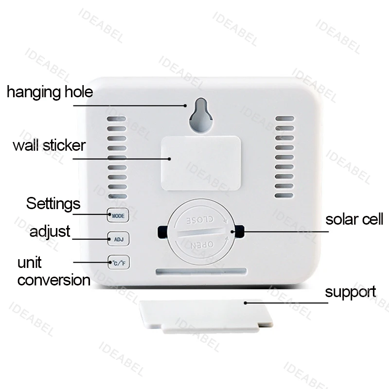 Digital Thermometer Hygrometer LCD Wall Clock