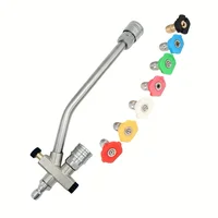 Foam Cannon Dual Connect Adapter 1/4" Quick Connect Metal Dual Head for Pressure Washers Fits EU & US Systems Includes 7 Nozzles 1