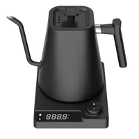 110V/220V Electric Kettle 1.0L Gooseneck Hand Brew Coffee Pot 1200W Rapid Heating Temperature Control Pot Stainless Steel Liner 1