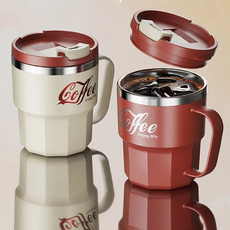 Stainless Steel Insulated Coffee Mug with Lid for Hot and Cold Drinks