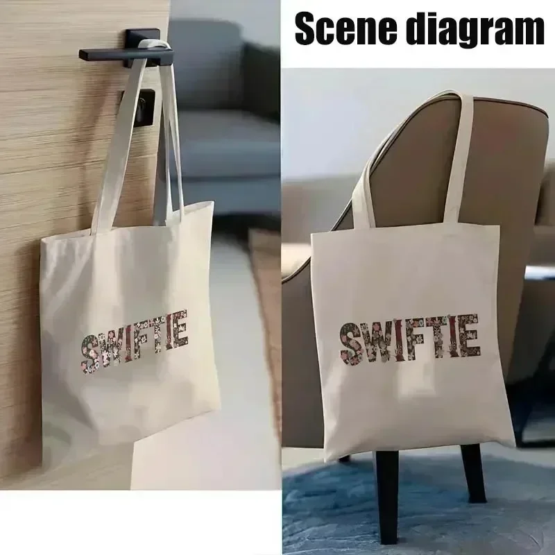 Cute Line Animals Printed Shopping Bag Graphic Shoulder Bags Female Large Capacity Handbags Students Girls Printed Casual Totes 6