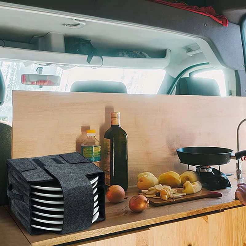 Kitchen Storage Bag Glass Cup Rack Cooking Plate Soup Spoon Case Dish Fabric Holder Travel Kitchen Accessories Shelf Organizer 3