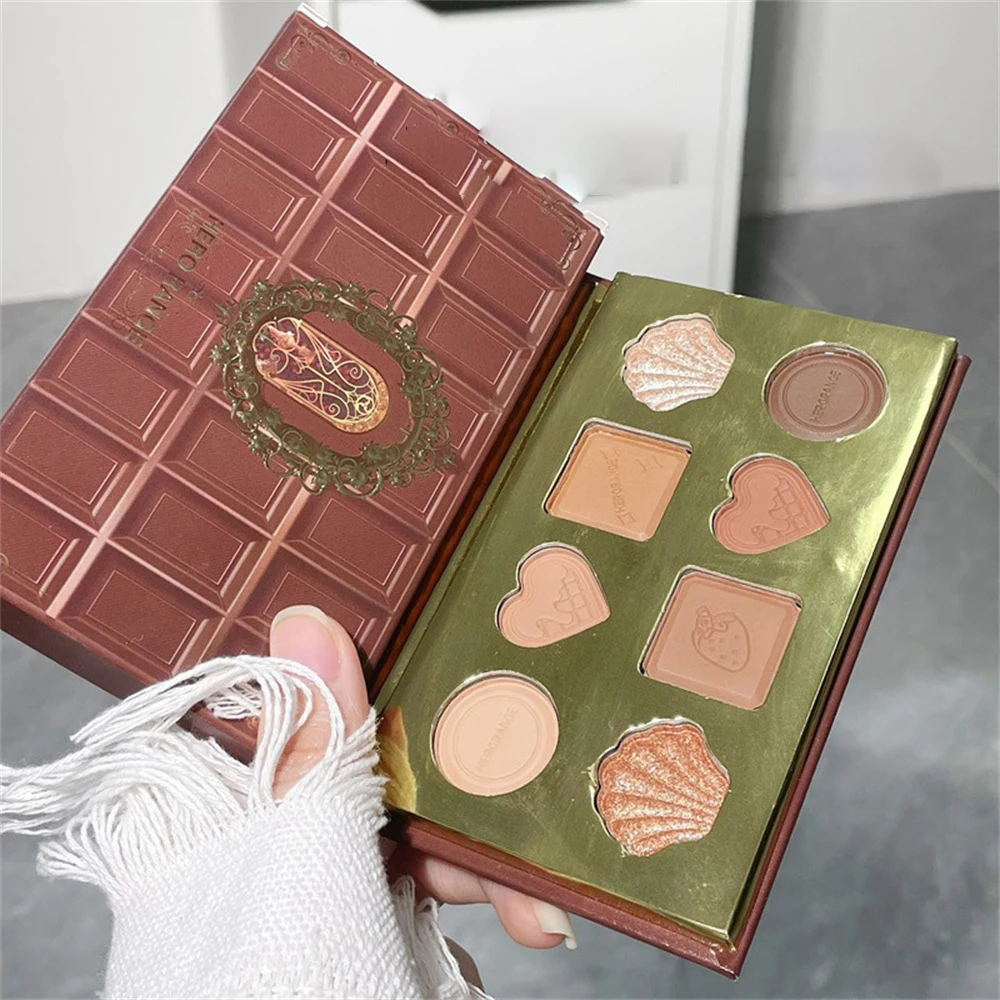 

Шоколадные тени для век 8 цветов, пластина, серая пудра, цвет земли, яркие блестящие тени для век, палитра, косметика для век