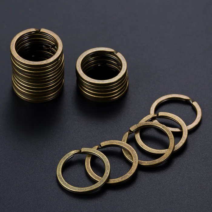 100Pcs Key Ring Top Silver Color Key Chain Flat Rings for Keychain Round 25mm Diy Split Keyrings Jewelry Llaveros Hombre Chaveir