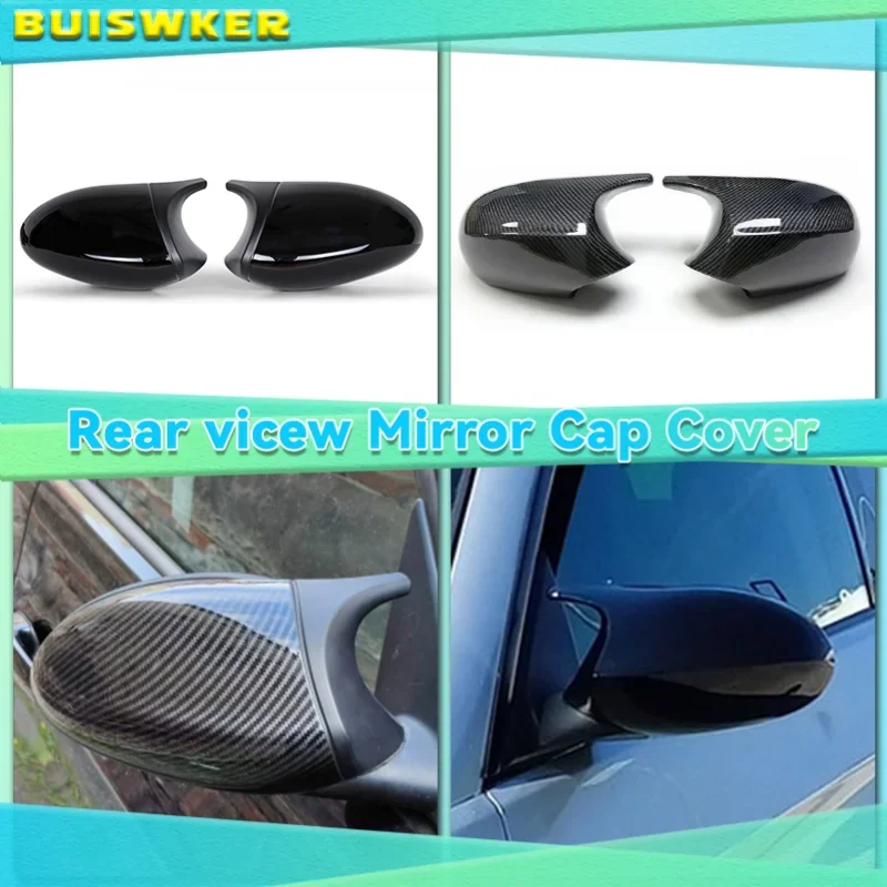 

For BMW 1 3 Series E81 E82 E87 E88 E90 E91 E92 E93 Carbon Fiber（ABS) Black Rearview Mirror Cover Caps Car Accessories
