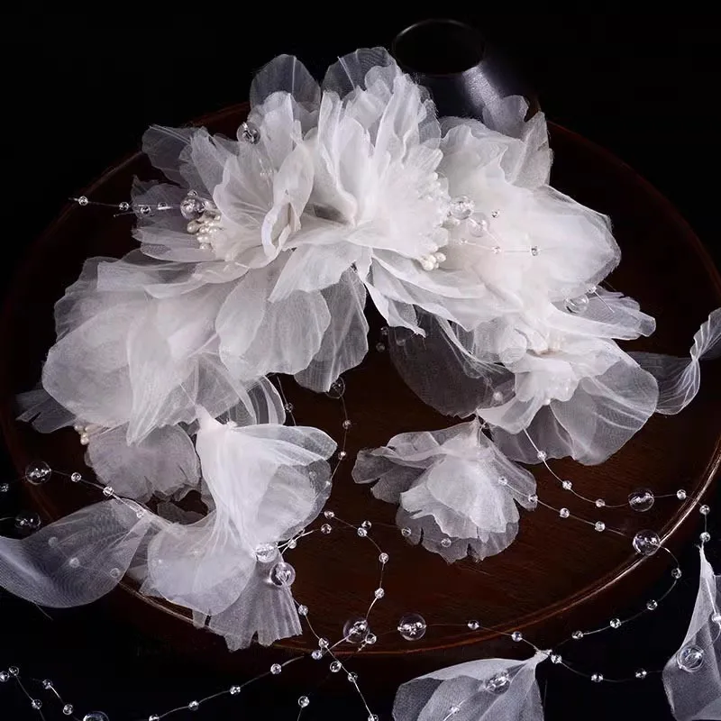 Gorgeous Crepe Flower Hairband for Bridal Headwear Mori's Fairy Handmade Accessories
