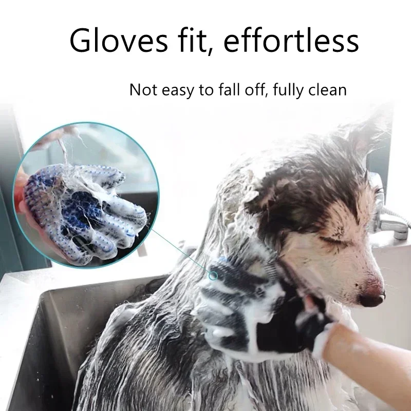 Silicone Pet Hair Removal Brush and Hair Removal Gloves Softefficient Pet Grooming Gloves Dog Cat Cleaning Glovess