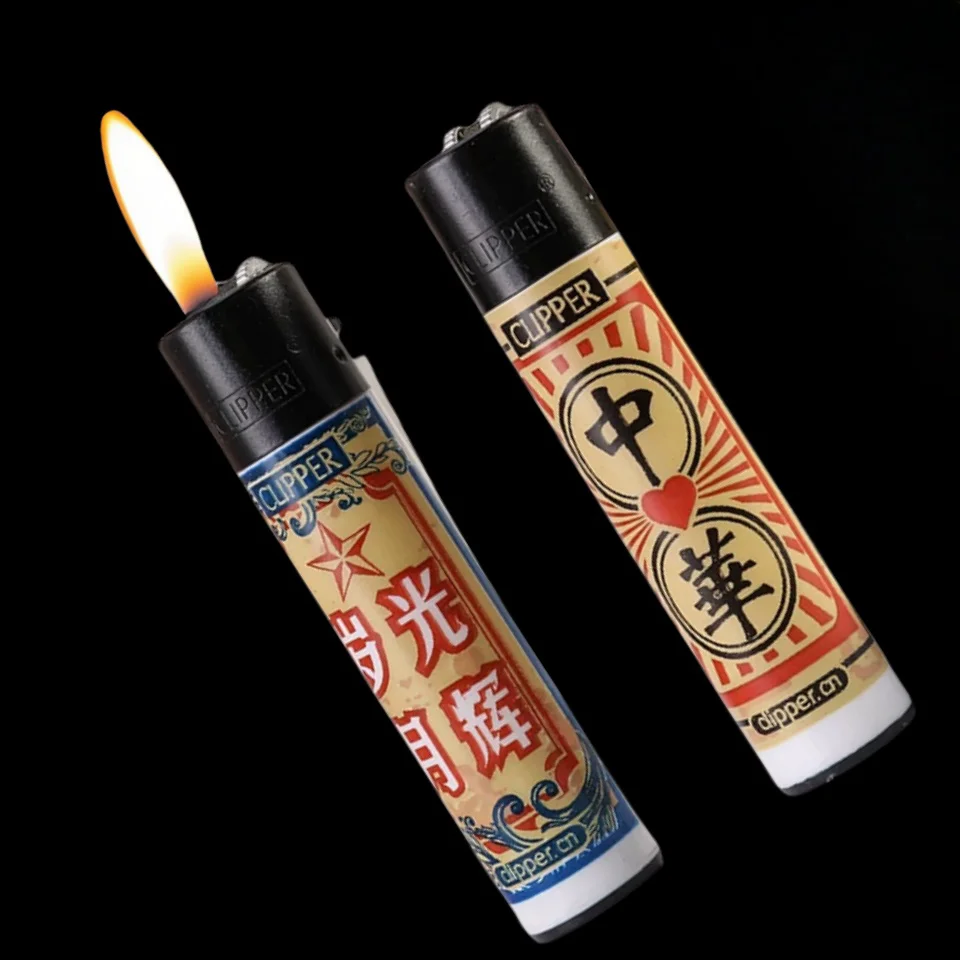 Clipper Lighter Grinding Wheel Lighter Unique Pattern Cyclic Inflatable 24 Pcs Smoking Accessories Men'S Gift