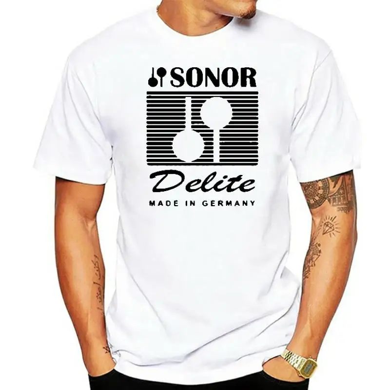 Sonor Delite Drums Piatti Logo A Percussione T-Shirt White Tee Men S-3Xl