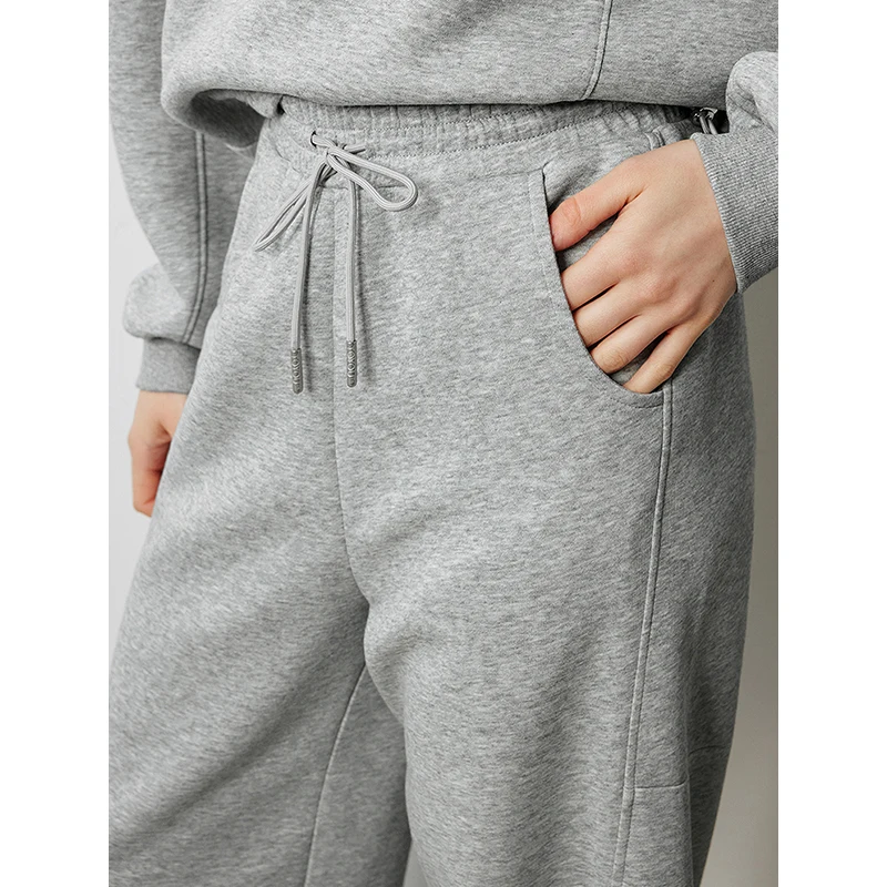 Women Sweatpants Autumn Patchwork Elastic Waist Pocket Casual Pants
