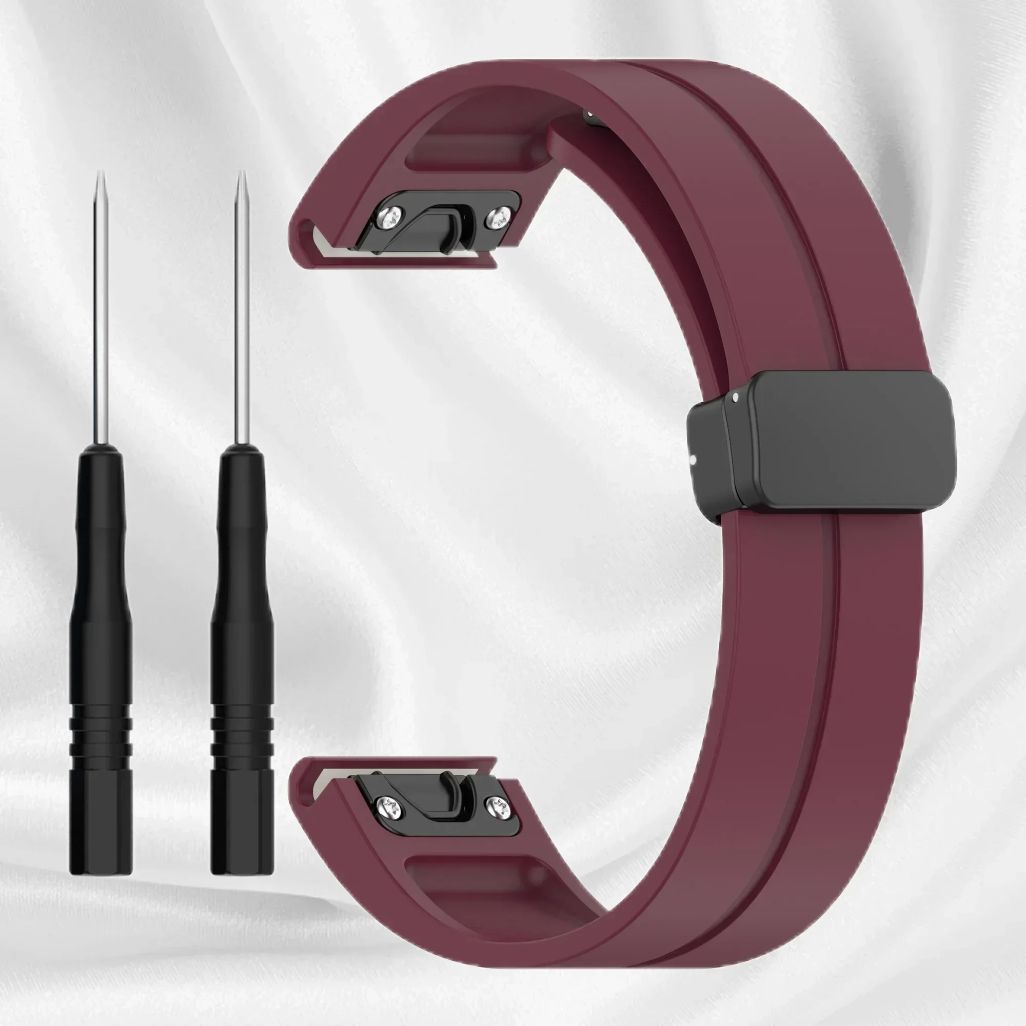 Magnetic Buckle Silicone Strap Bracelet, 26mm/22mm