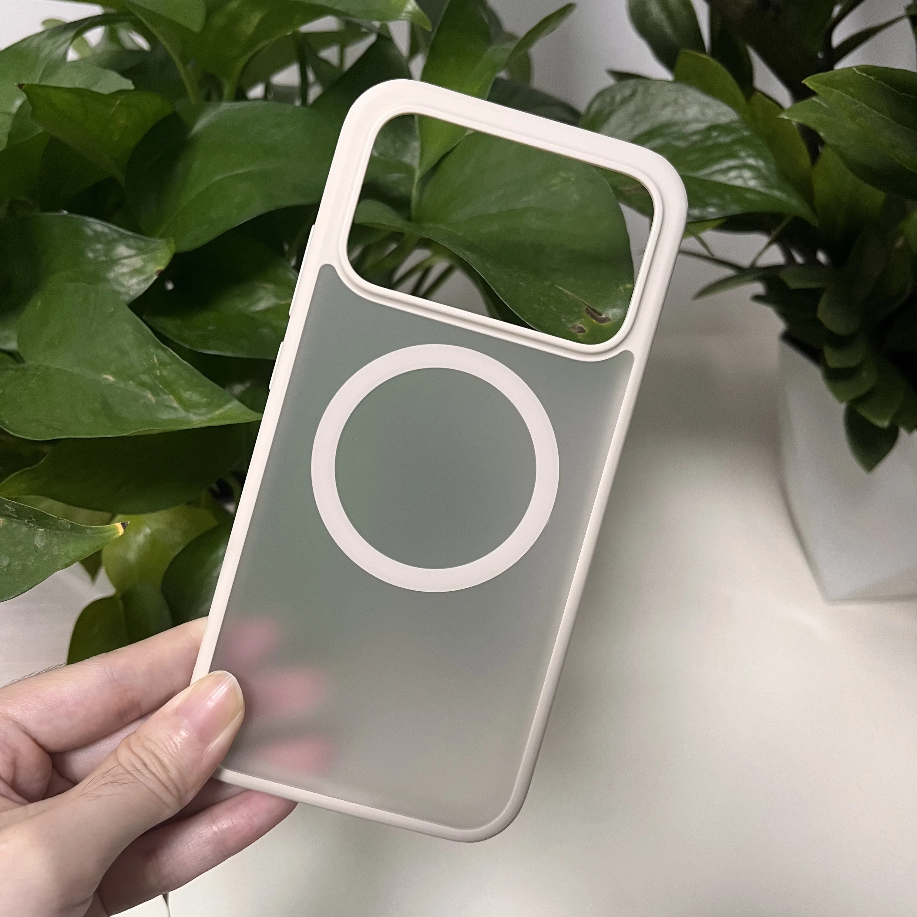 Magnetic Shockproof Matte Translucent Phone Case with Airbag Protection