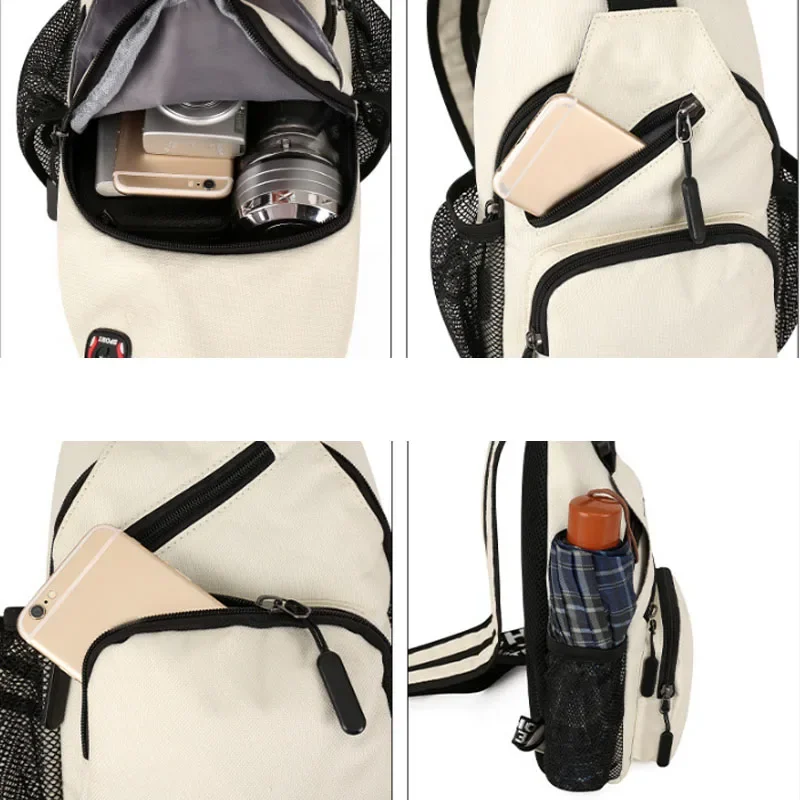 Women Small Backpack Casual Girls Chest Bag Earphone Hole Travel Backpack Multi-Functional Rucksacks