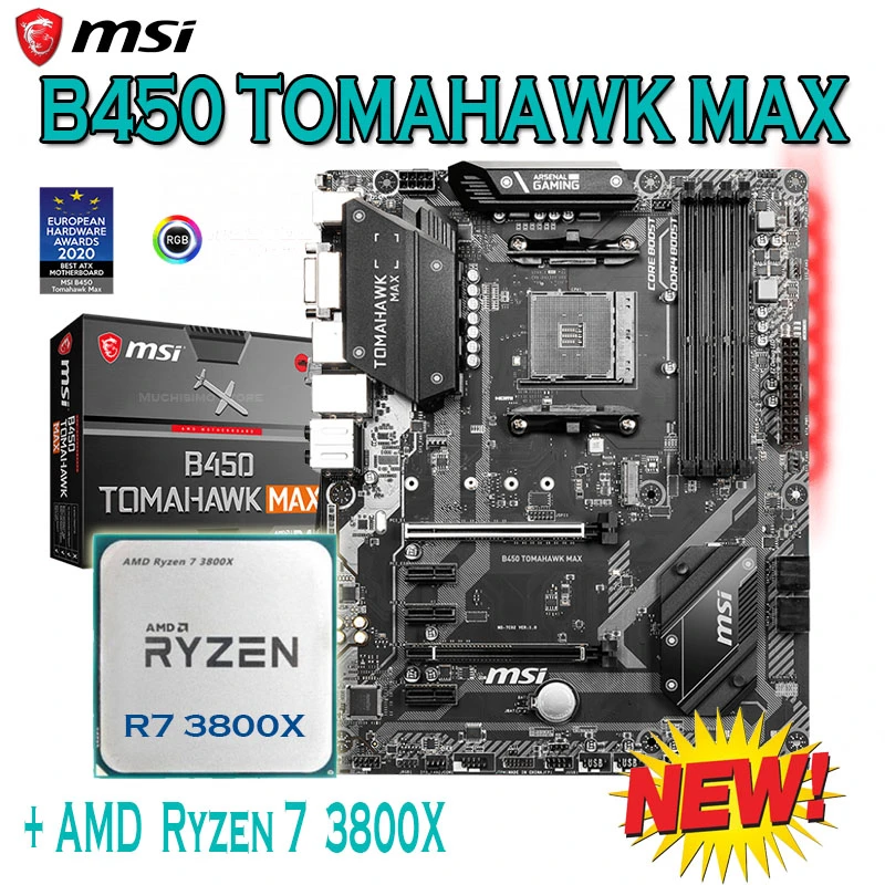 MSI B450 TOMAHAWK MAX Motherboard And AMD 3800X CPU Combo Socket AM4