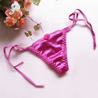 String en soie dentelle sous-vêtements Sexy femmes culottes Sexy femme taille basse String dentelle Lingerie intimes tongs t-back 5