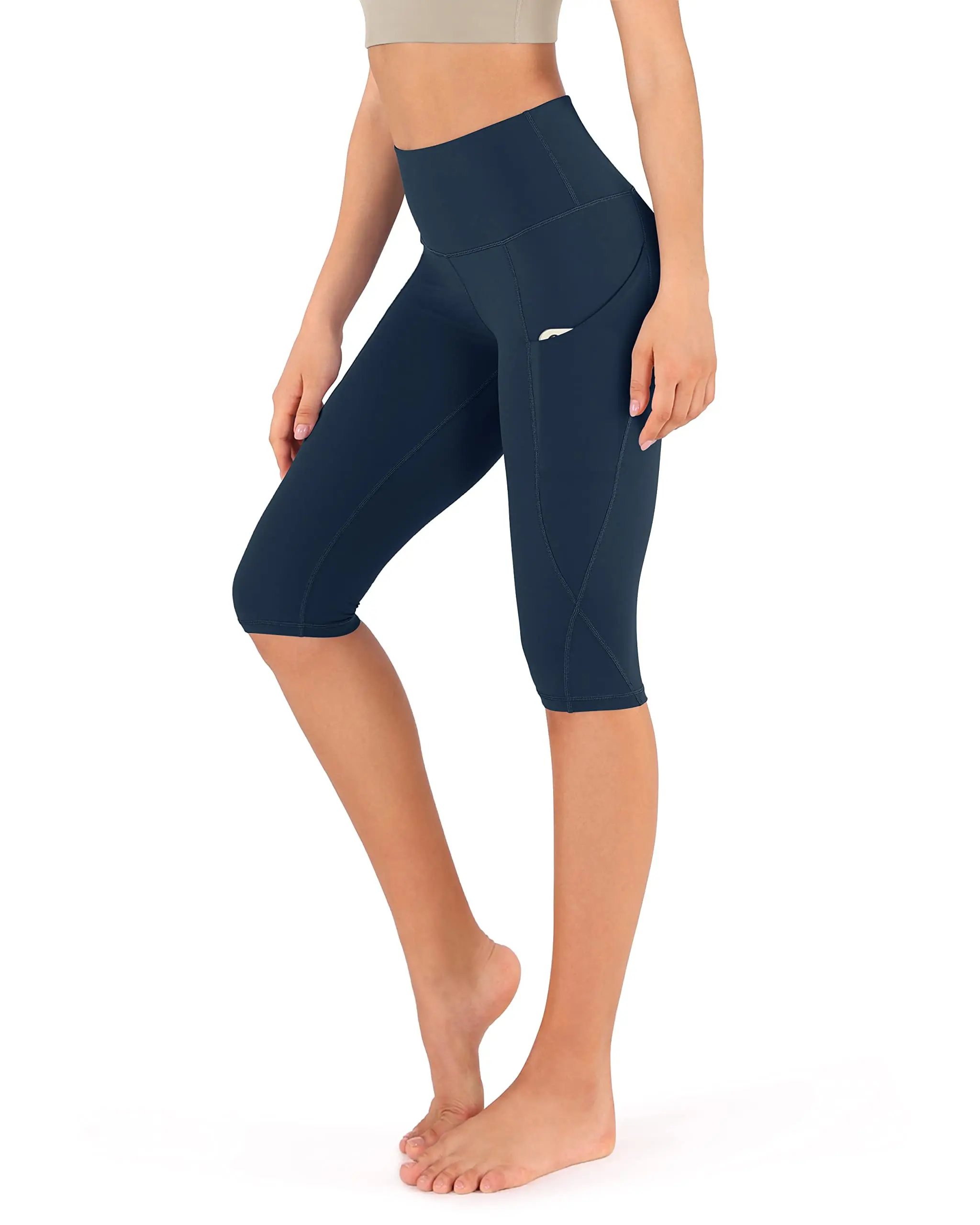 High Waisted Yoga Pants for Women with Pockets Capri Leggings for Women Workout Yoga Capris