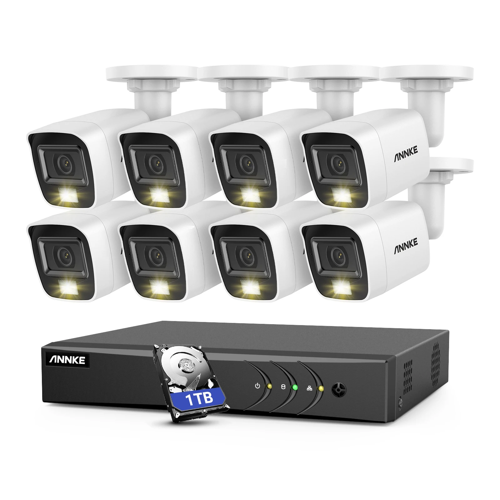 

ANNKE 3K(5MP) 8CH AI Detection DVR Pre-installed 1TB HDD CCTV System 8 *1080p Audio & Smart Dual Light Bullet